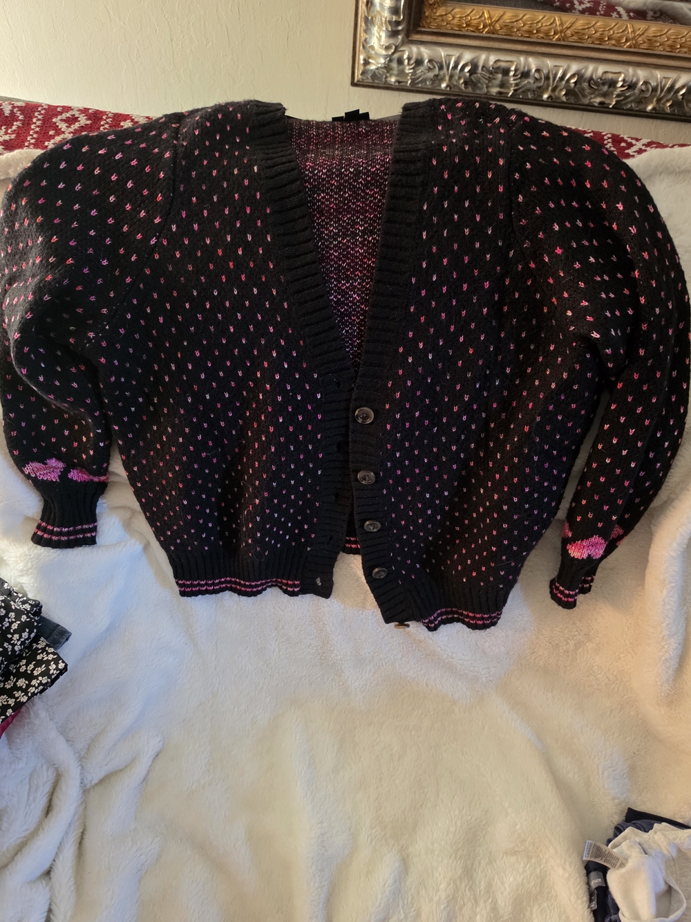 torrid Black Cardigan with Pink Heart Pattern